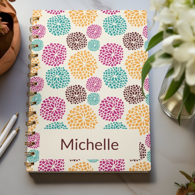 Carnet Motif de printemps - Boho Bright personnalisé (Spring Pattern - Boho Bright custom Notebook)