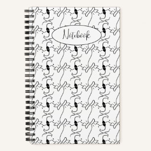 Carnet Motif de profil de chien moderne blanc personnalis