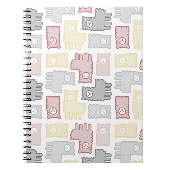 Carnet Motif de puzzle de lama pastel mignon (Devant)