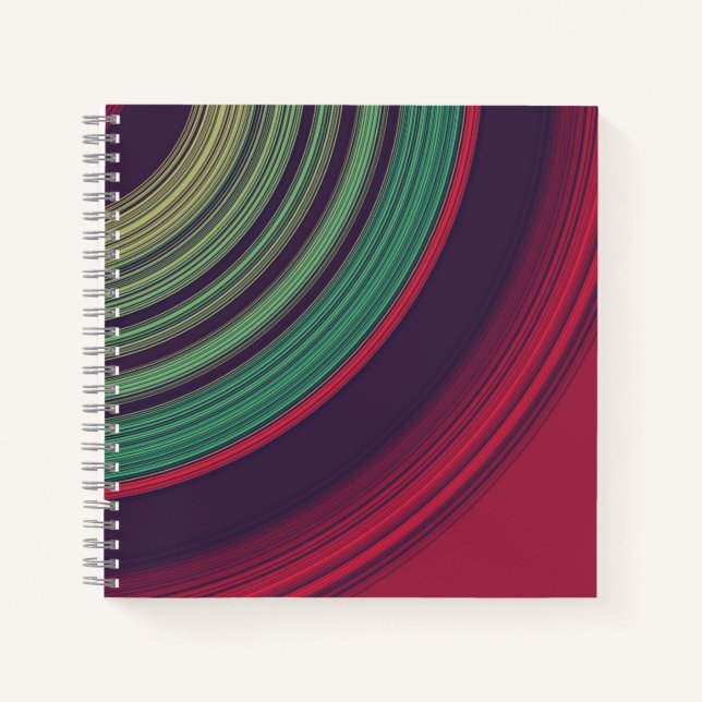 Carnet Motif de rainures de disque abstrait rétro cool (Devant)