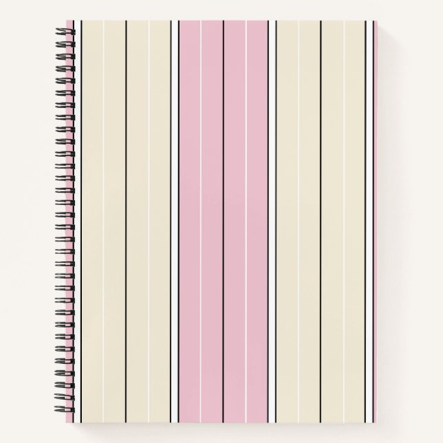 Carnet Motif de rayure verticale à couleur douce Design (Devant)
