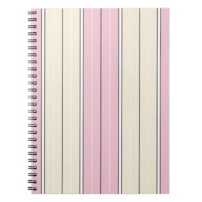 Carnet Motif de rayure verticale à couleur douce Design (Devant)