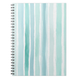 Carnet Motif de rayure verticale aqua aquarelle Côte
