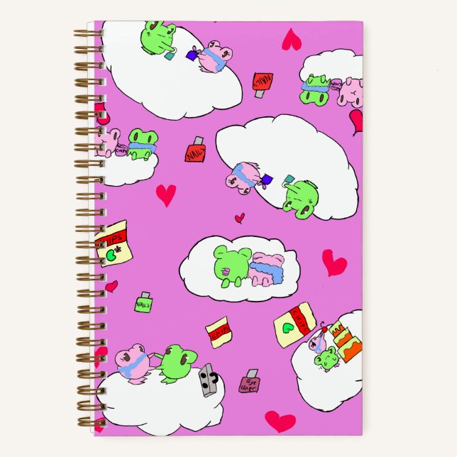Carnet Motif de rendez-vous de grenouille rose mignonne (Recto)