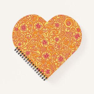 Carnet Motif de rêve floral Tangerine