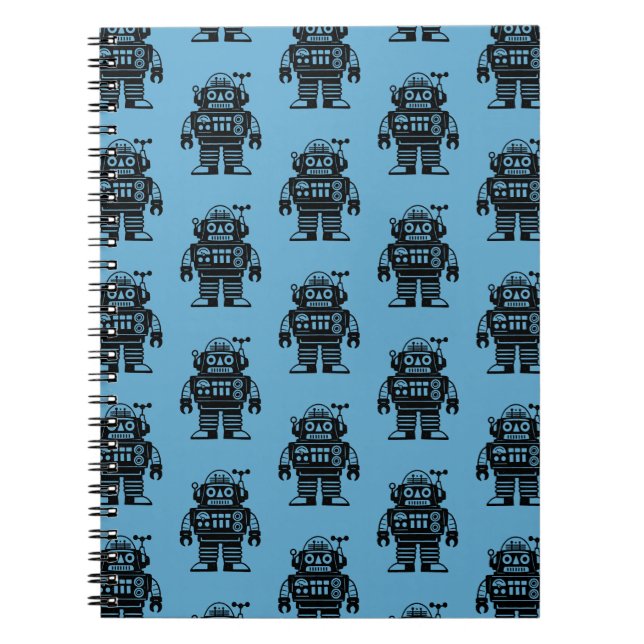 Carnet Motif de robot inspiré du milieu du siècle rétro (Devant)