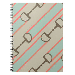 Carnet Motif de ruban de Coral et Mint Horse Bit