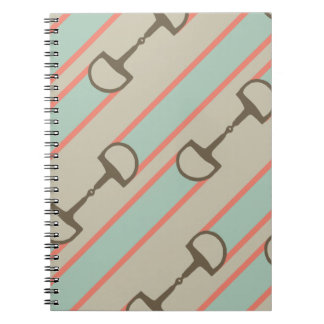 Carnet Motif de ruban de Coral et Mint Horse Bit