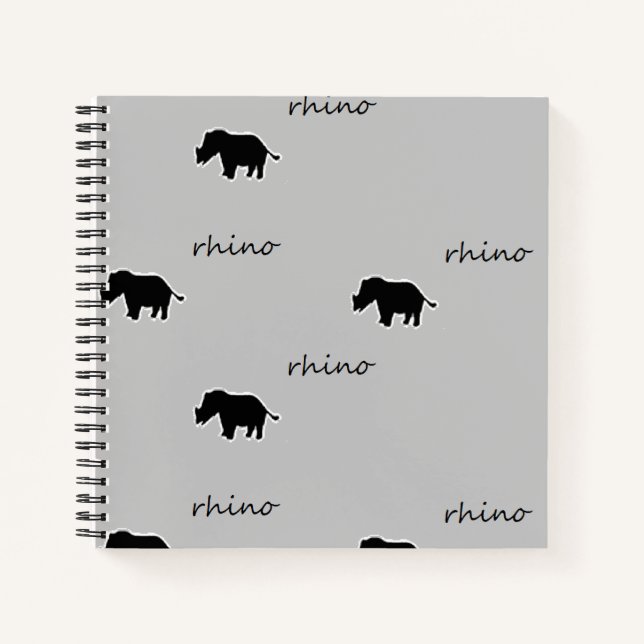 Carnet motif de silhouette rhinocéros (Devant)