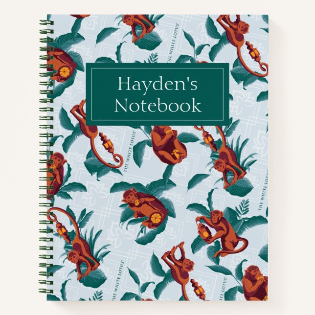 Carnet Motif de singes joueurs du Lotus Blanc (Devant)