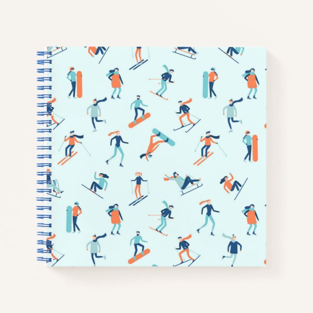 Carnet Motif de sports d'hiver (Devant)