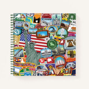 Carnet Motif de Stickers Voyage États-Unis