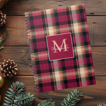Motif de style gingham festif de monogramme person