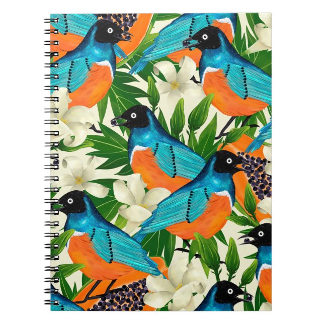 Carnet Motif de surface avec des fruits à la papaye, feui (Devant)