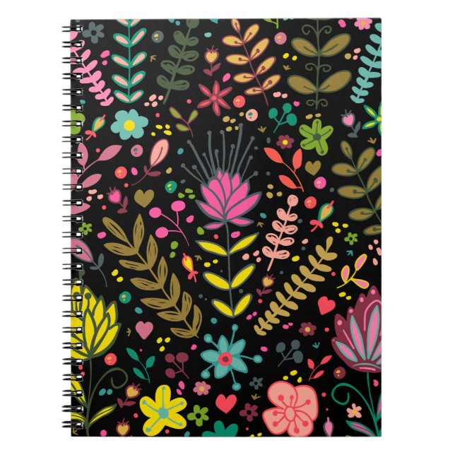 Carnet Motif de surface Florale - Papier peint Fleurs Des (Devant)