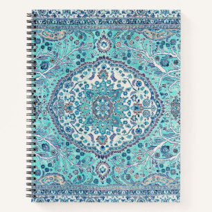 Carnet Motif de tapis bleu vintage