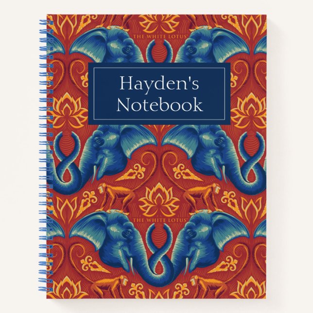 Carnet Motif de tapisserie Safari - Le Lotus Blanc (Devant)