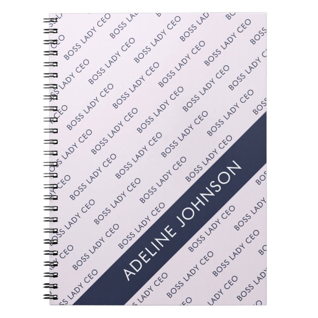Carnet Motif de texte de PDG Dame patronesse sur Mauve pâ (Devant)