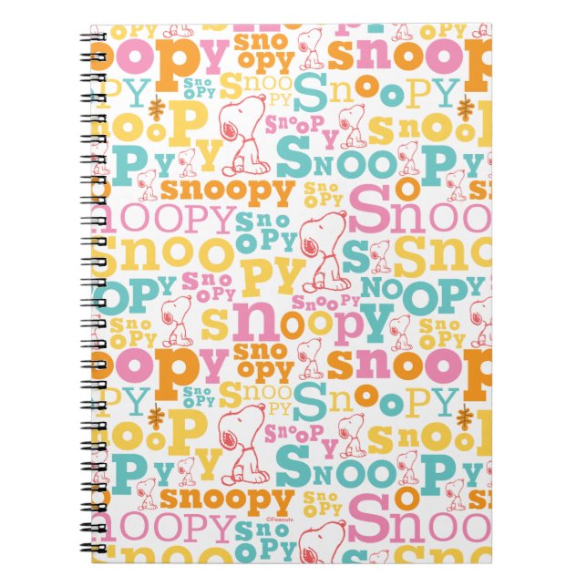 Carnet Motif de texte Snoopy Pastel (Devant)