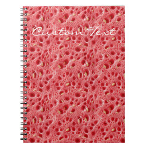 Carnet Motif de texture de chair de pastèque personnalisé