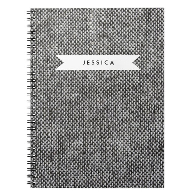Carnet Motif de texture de tissu gris gris de charbon (Devant)