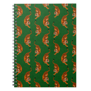Carnet Motif de tigre avec fond vert