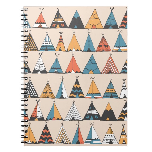 Carnet Motif de tipi. Tente d'été autochtone de Wigwam (Devant)