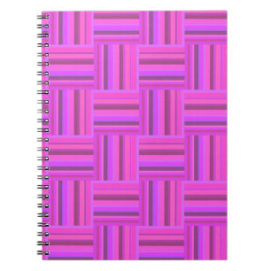 Carnet Motif de tissage à rayures roses