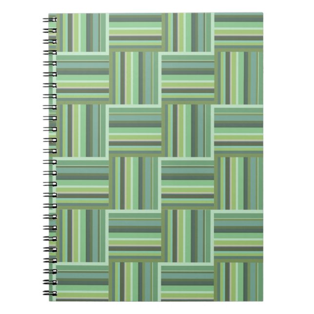 Carnet Motif de tissage à rayures vert olive (Devant)