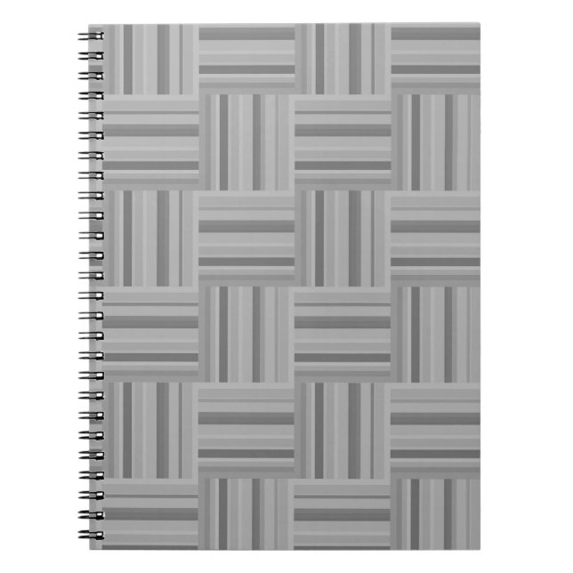 Carnet Motif de tissage rayures grises (Devant)