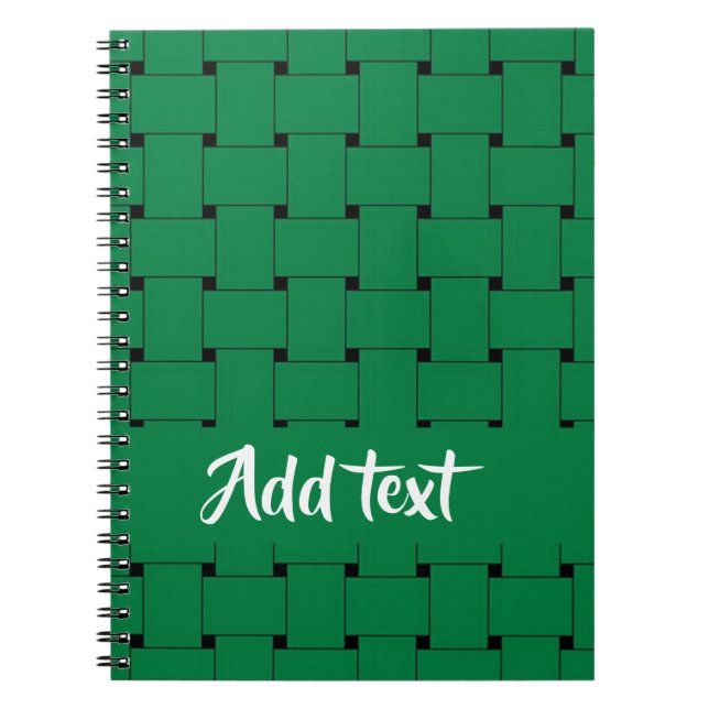 Carnet Motif de tissage vert interlappant (Devant)