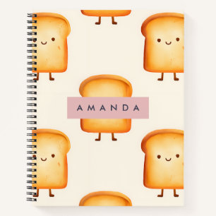 Carnet Motif de toast Pastel Cute souriant personnalisé