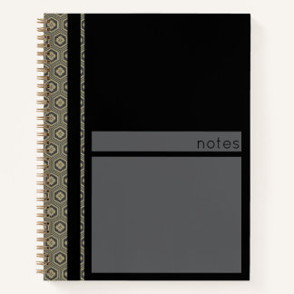 Carnet Motif de tortue japonaise noir et or