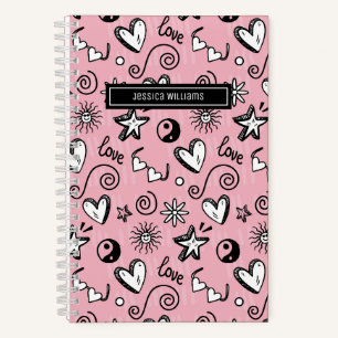 Carnet Motif de tourbillon d'amour d'étoile de cœur gribo
