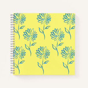 Carnet Motif de tournesol bleu