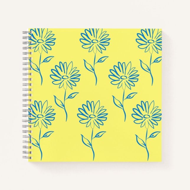 Carnet Motif de tournesol bleu (Devant)