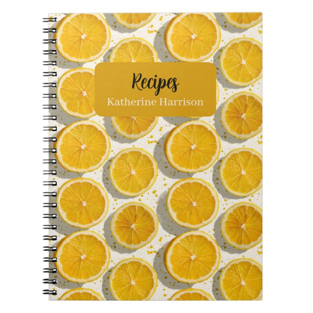 Carnet Motif de tranche d'orange baignée de soleil (Devant)