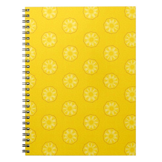 Carnet Motif de tranches d'ananas jaune (Devant)