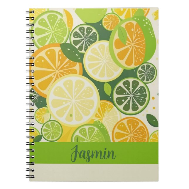 Carnet Motif de tranches de citron (Devant)