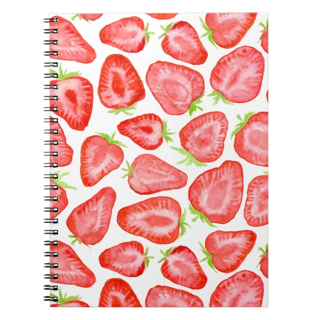 Carnet Motif de tranches de fraise d'aquarelle (Devant)