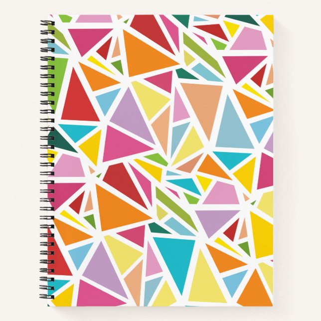 Carnet Motif de triangles colorés (Devant)