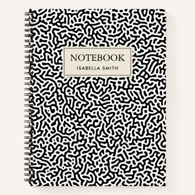 Carnet Motif de Turing Noir et Blanc (Devant)