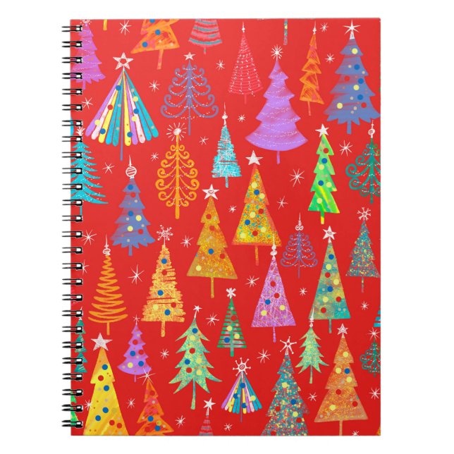 Carnet Motif de vacances, décoration de Noël. Forêt sur u (Devant)