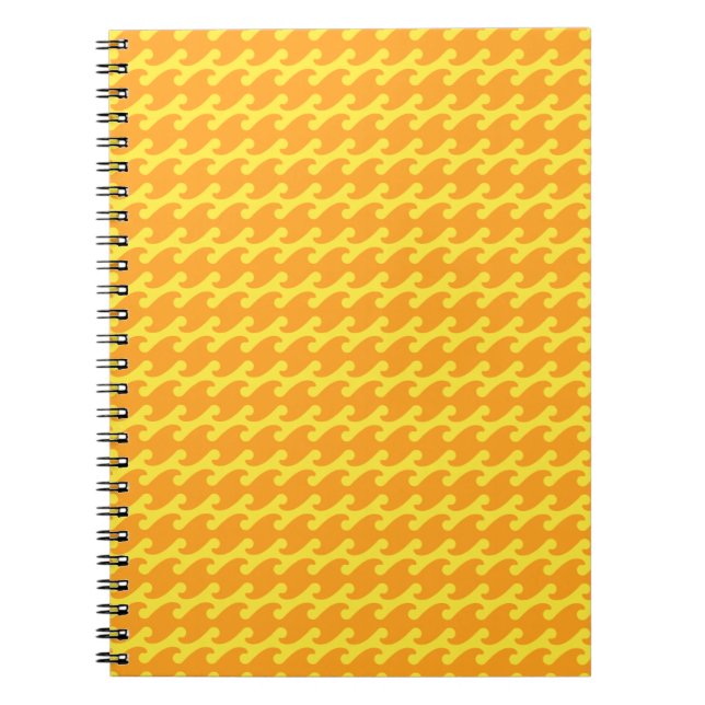 Carnet Motif de vague jaune et orange (Devant)