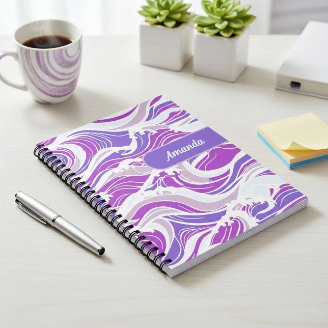 Carnet Motif de vague violette (Créateur téléchargé)