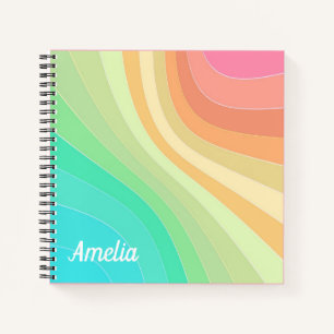 Carnet Motif de vagues pastel modernes colorées