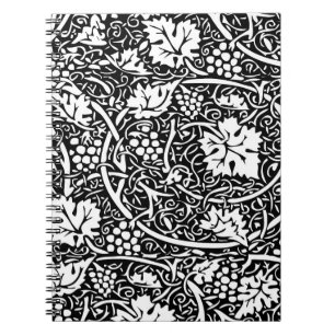Carnet Motif de vigne de raisin noir et blanc de William 