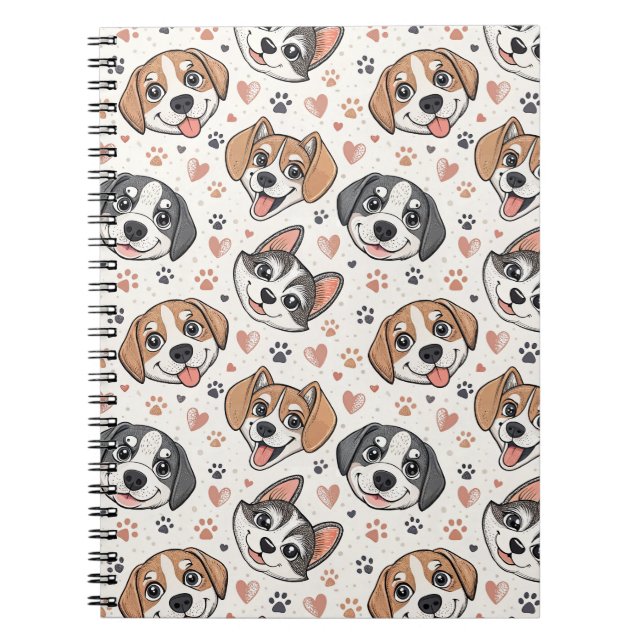 Carnet Motif de visage de chiot mignon pour enfants pour  (Devant)