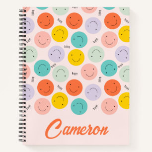 Carnet Motif de visage joyeux souriant coloré