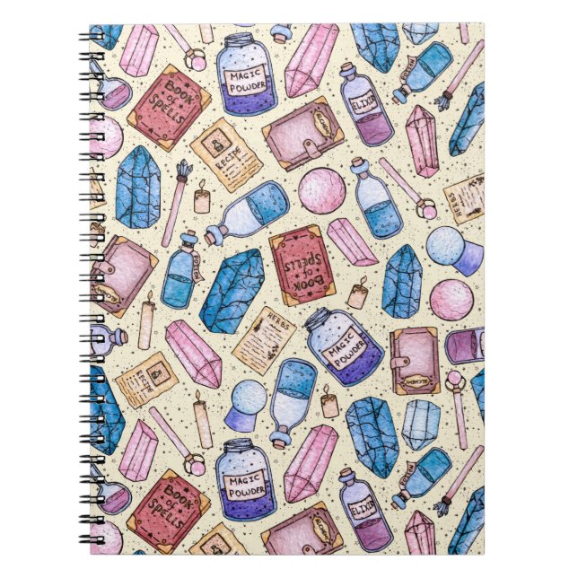 Carnet Motif de Witchy d'aquarelle (Devant)